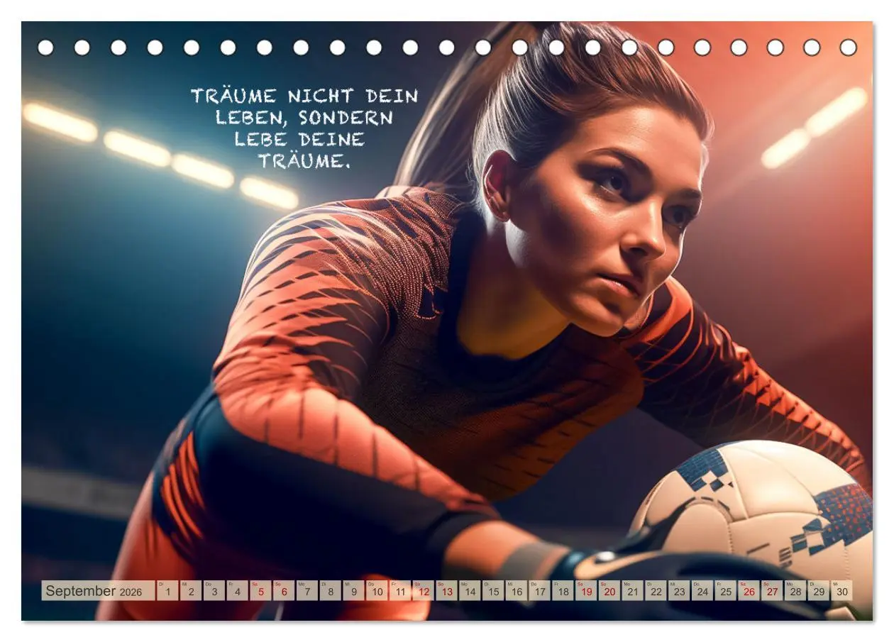 Bild: 9783457531655 | Motivation und Fußball (Tischkalender 2026 DIN A5 quer), CALVENDO...