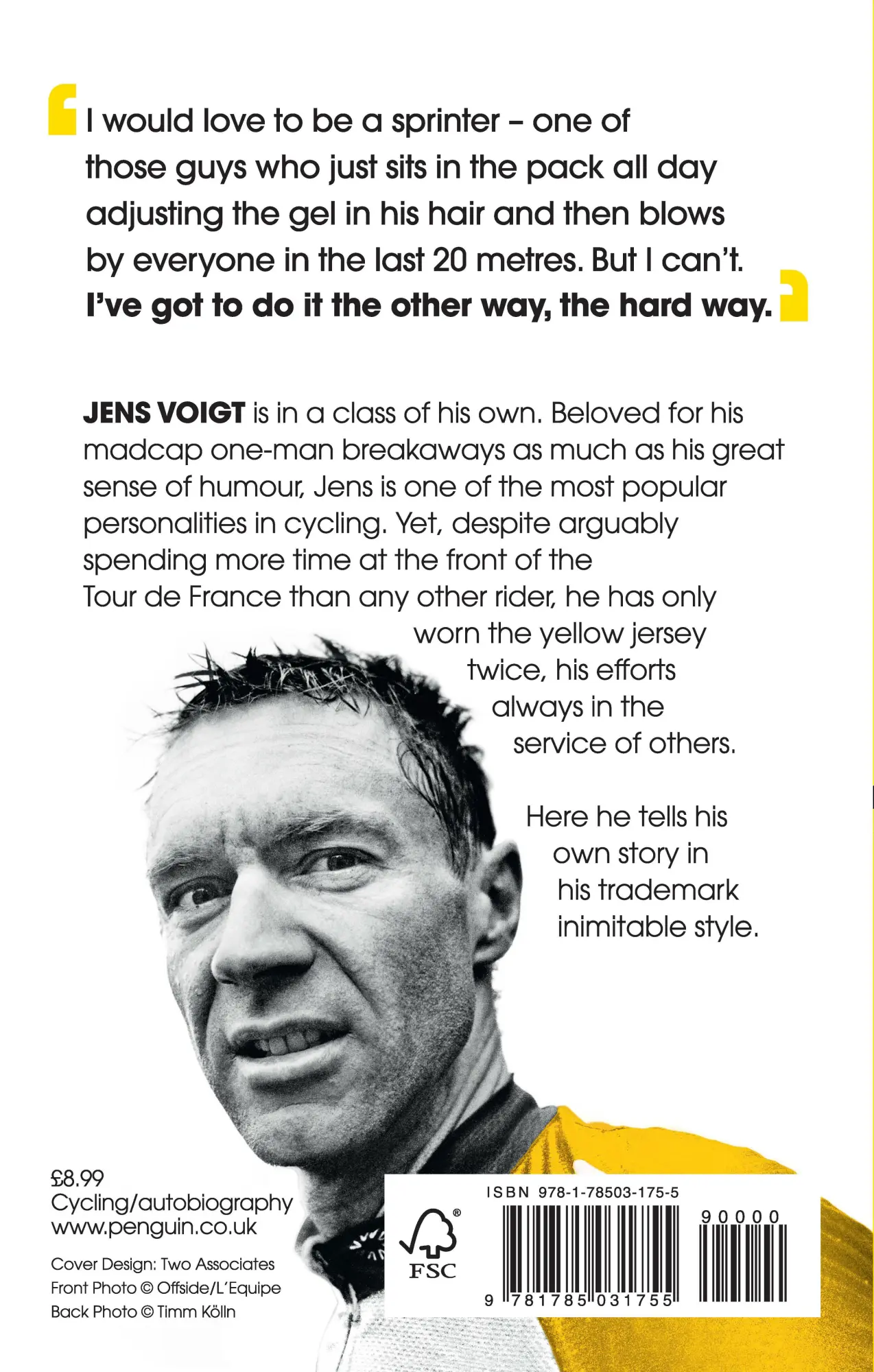 Rückseite: 9781785031755 | Shut up Legs! | My Wild Ride On and Off the Bike | Jens Voigt | Buch