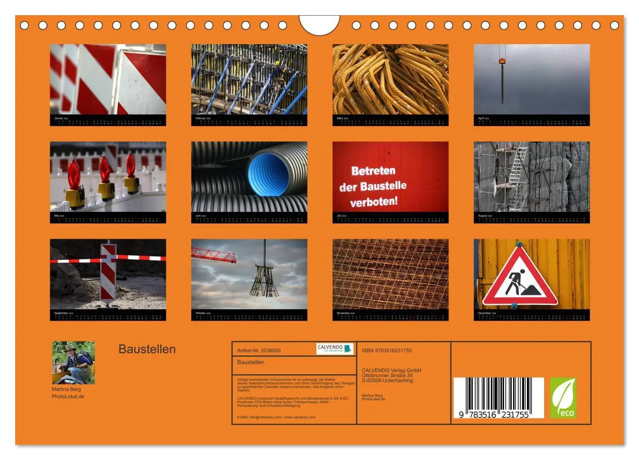 Bild: 9783516231755 | Baustellen (Wandkalender 2026 DIN A4 quer), CALVENDO Monatskalender