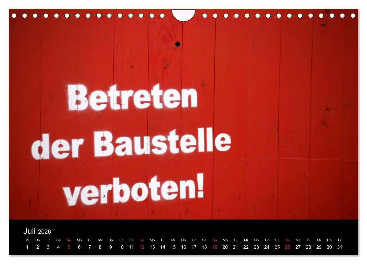 Bild: 9783516231755 | Baustellen (Wandkalender 2026 DIN A4 quer), CALVENDO Monatskalender