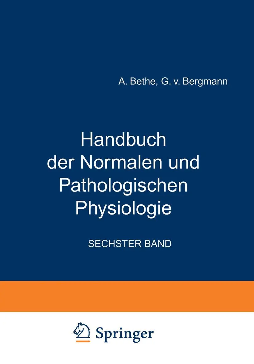 Cover: 9783642891755 | Handbuch der Normalen und Pathologischen Physiologie | Bethe (u. a.)