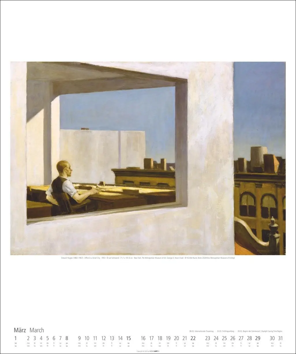Bild: 9783839901755 | Edward Hopper Kalender 2026 | Edward Hopper | Kalender | Spiralbindung