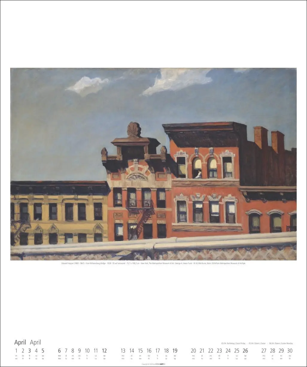 Bild: 9783839901755 | Edward Hopper Kalender 2026 | Edward Hopper | Kalender | Spiralbindung