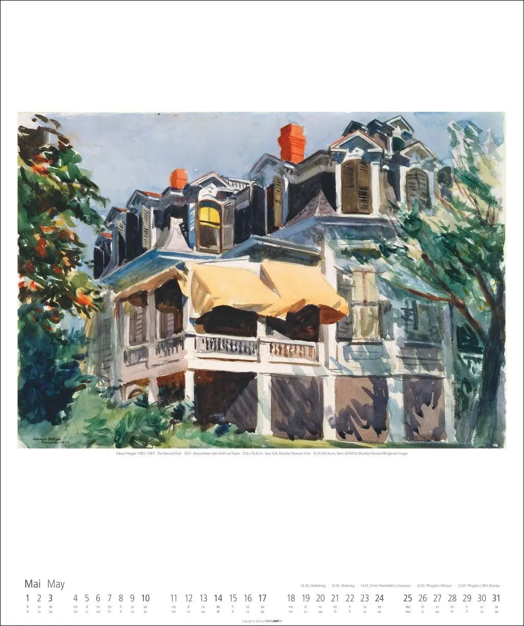 Bild: 9783839901755 | Edward Hopper Kalender 2026 | Edward Hopper | Kalender | Spiralbindung