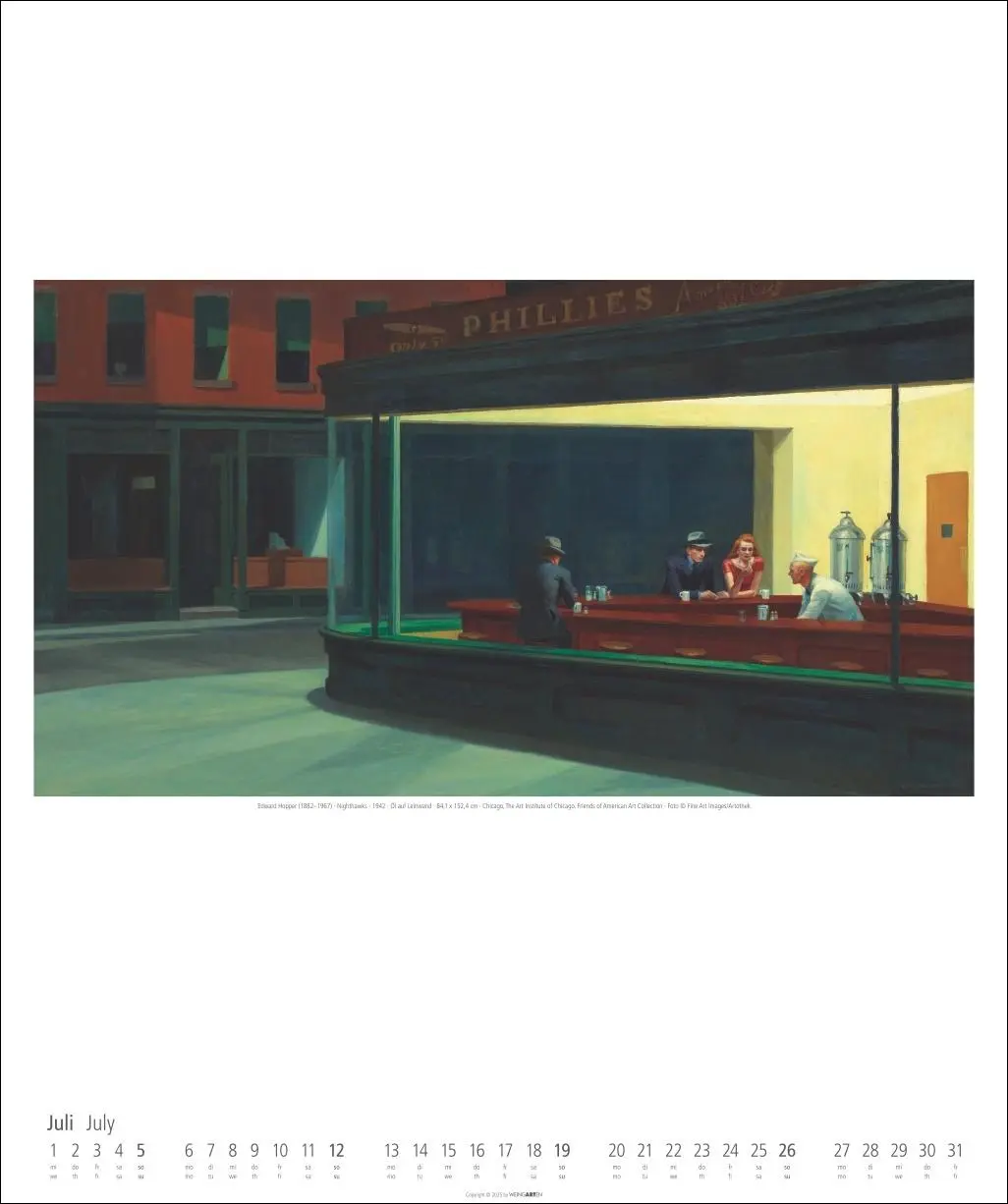 Bild: 9783839901755 | Edward Hopper Kalender 2026 | Edward Hopper | Kalender | Spiralbindung