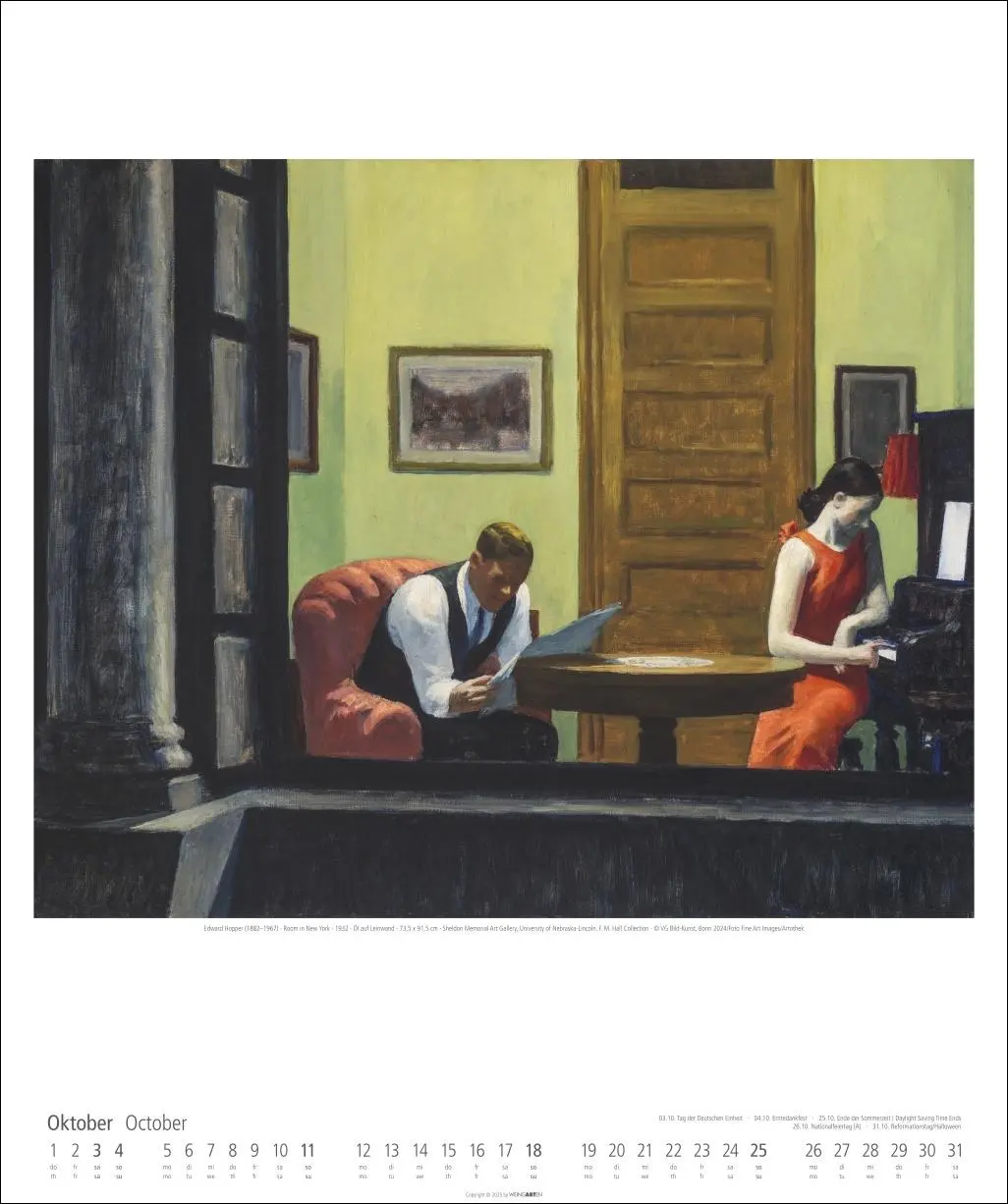 Bild: 9783839901755 | Edward Hopper Kalender 2026 | Edward Hopper | Kalender | Spiralbindung