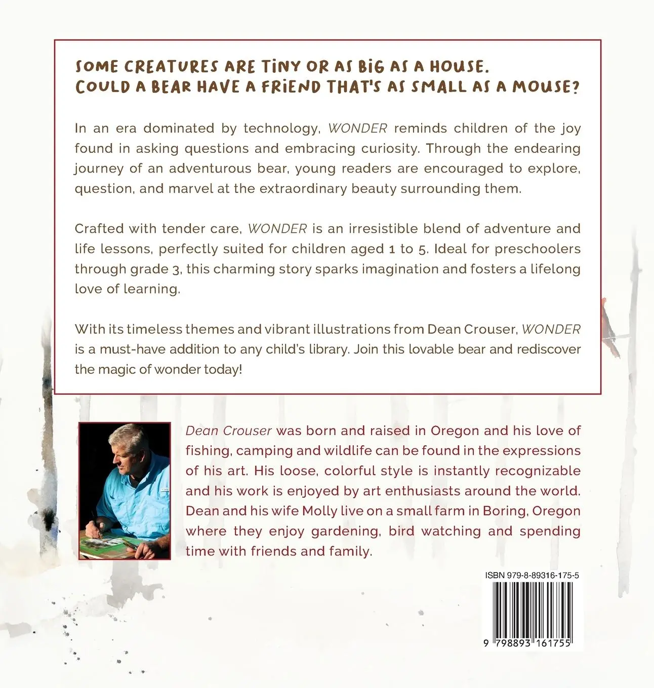 Rückseite: 9798893161755 | WONDER | A Bear's Journey | Dean Crouser | Buch | Englisch | 2024