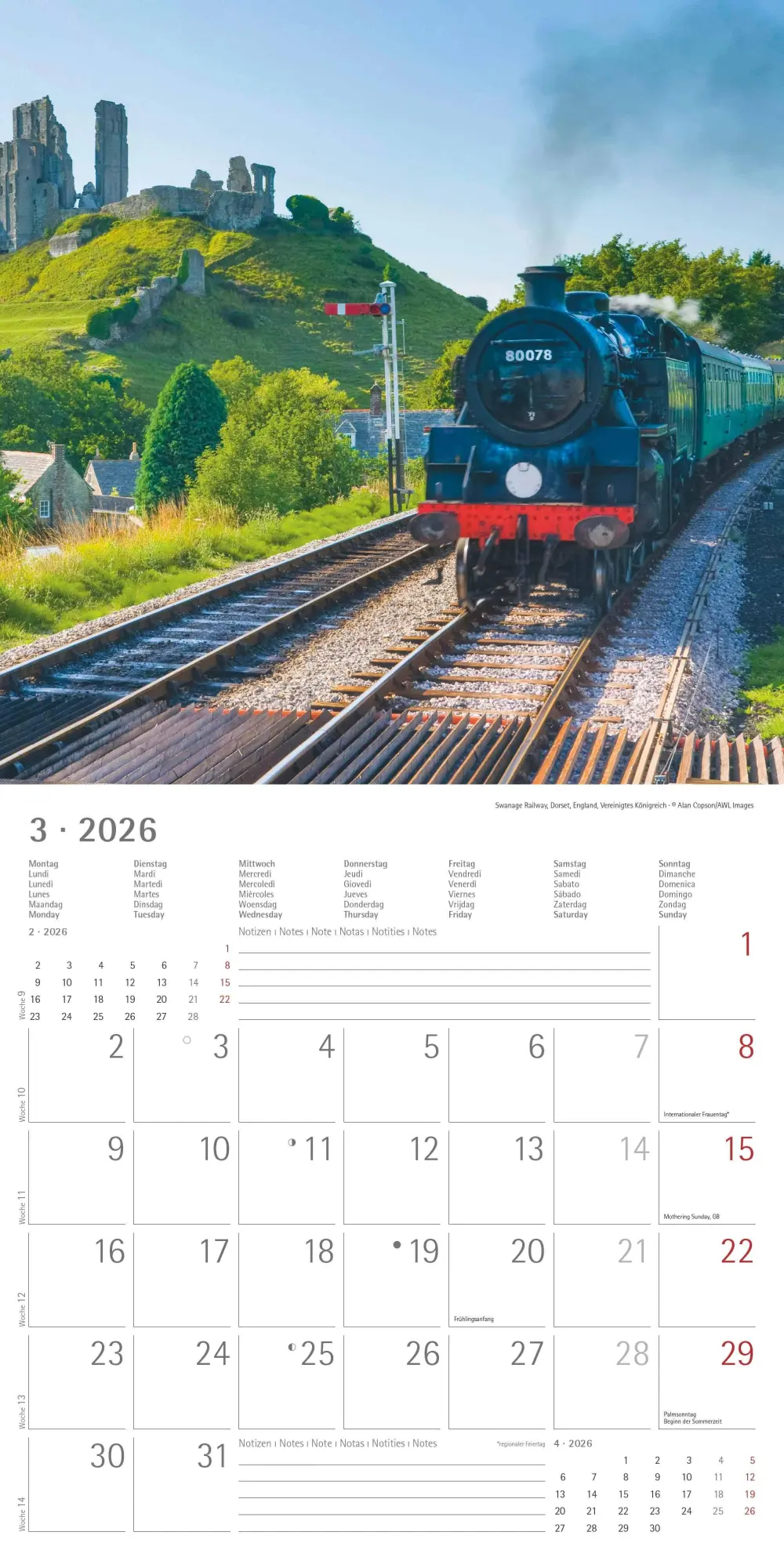 Bild: 4069095001855 | Eisenbahnen 2026 - Broschürenkalender 30x30 cm (30x60 geöffnet) -...
