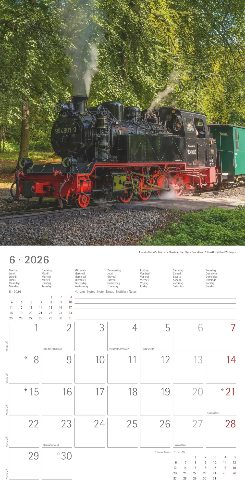 Bild: 4069095001855 | Eisenbahnen 2026 - Broschürenkalender 30x30 cm (30x60 geöffnet) -...