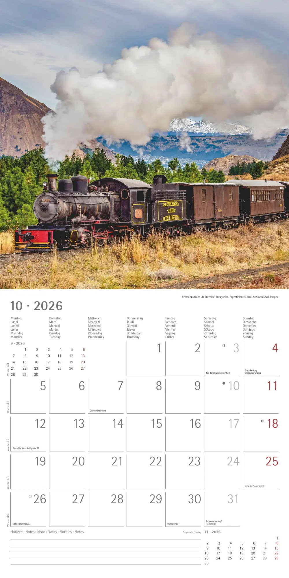 Bild: 4069095001855 | Eisenbahnen 2026 - Broschürenkalender 30x30 cm (30x60 geöffnet) -...