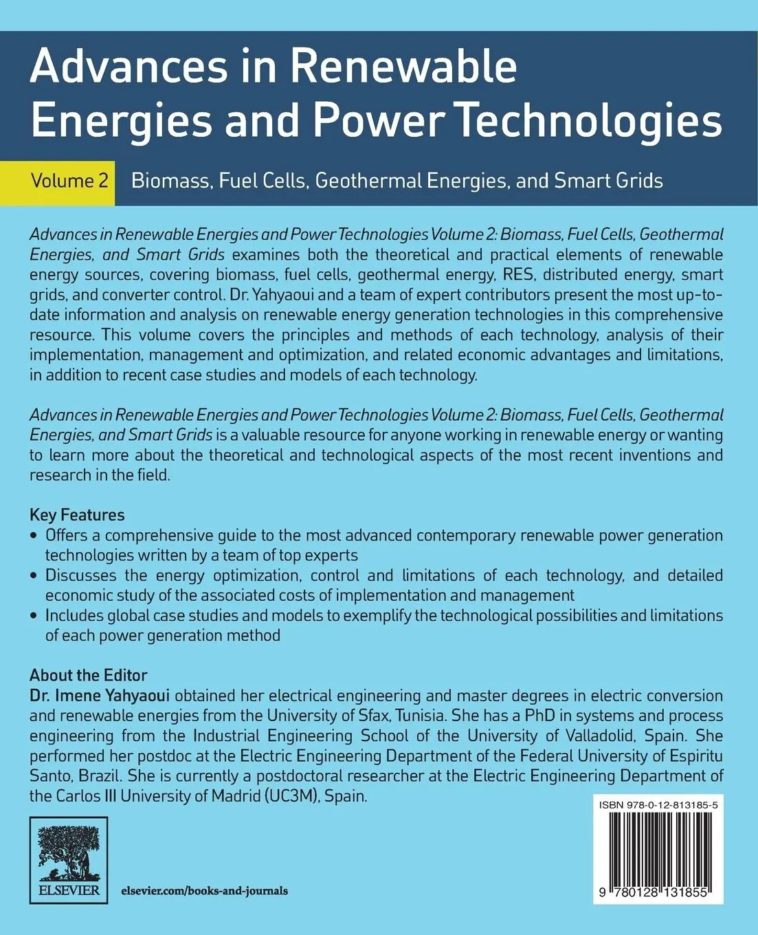 Rückseite: 9780128131855 | Advances in Renewable Energies and Power Technologies | Imene Yahyaoui