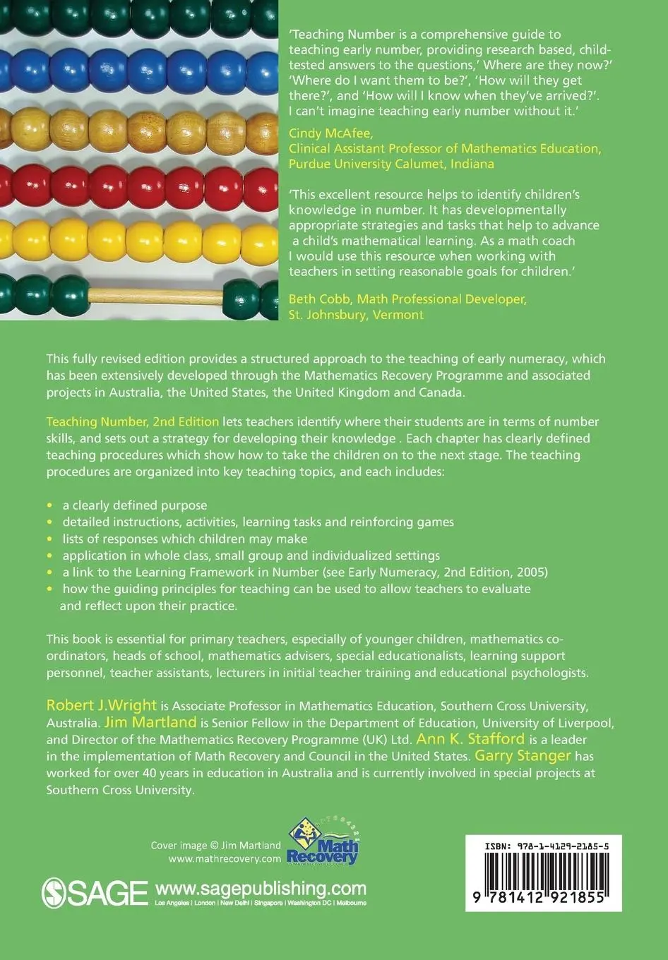 Rückseite: 9781412921855 | Teaching Number | Advancing Children's Skills and Strategies | Buch