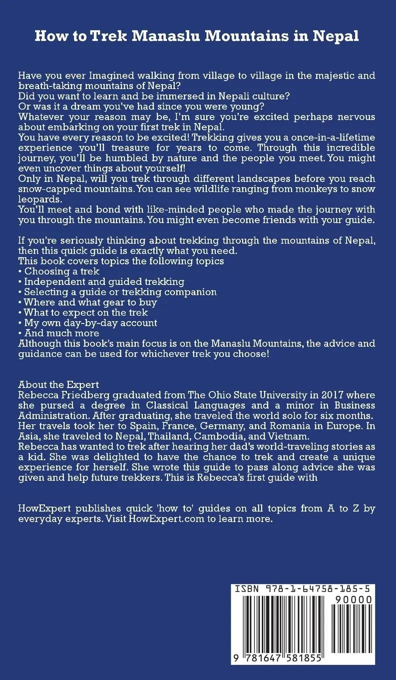 Rückseite: 9781647581855 | How to Trek Manaslu Mountains in Nepal | Howexpert (u. a.) | Buch