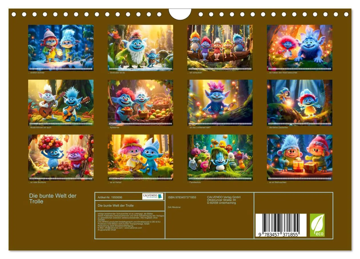 Bild: 9783457371855 | Die bunte Welt der Trolle (Wandkalender 2026 DIN A4 quer), CALVENDO...
