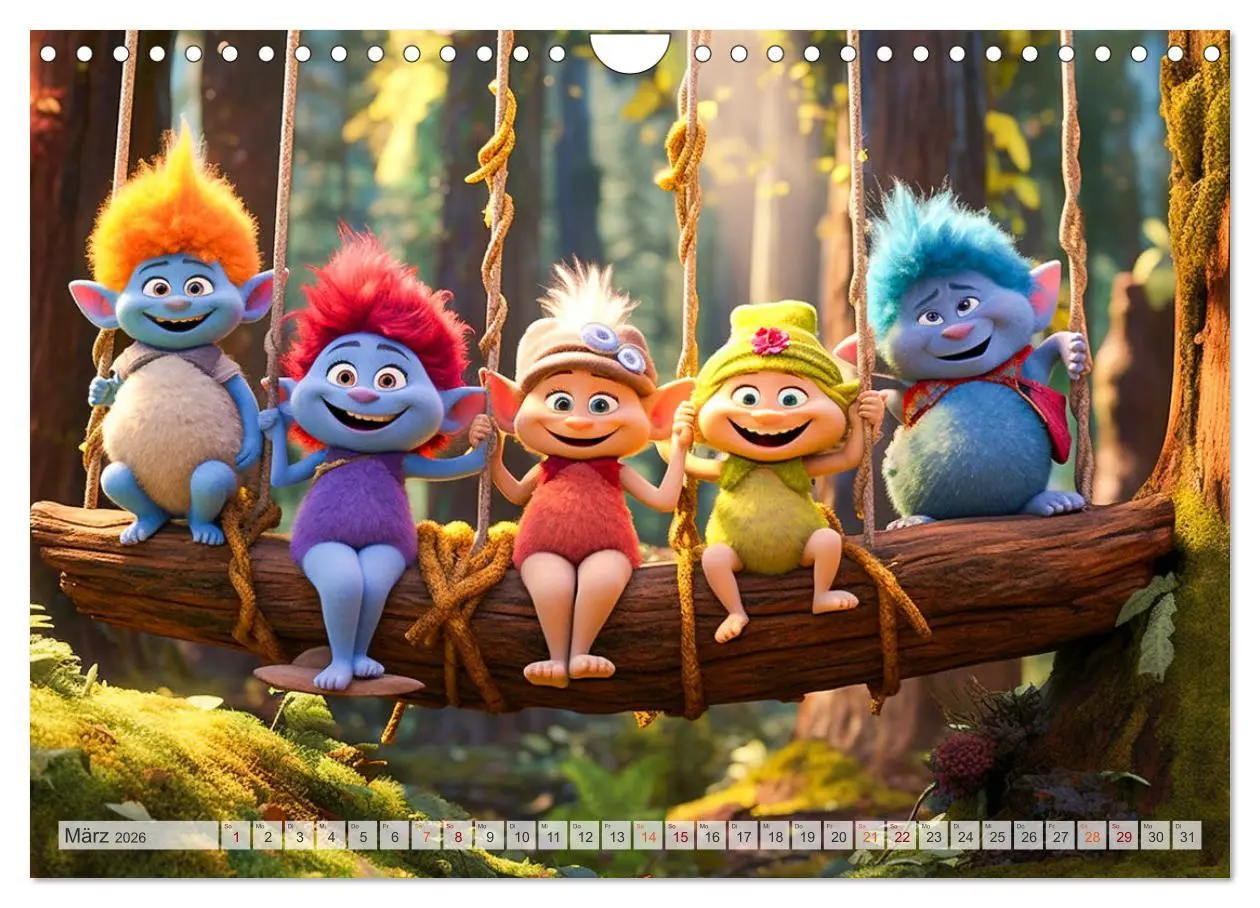Bild: 9783457371855 | Die bunte Welt der Trolle (Wandkalender 2026 DIN A4 quer), CALVENDO...