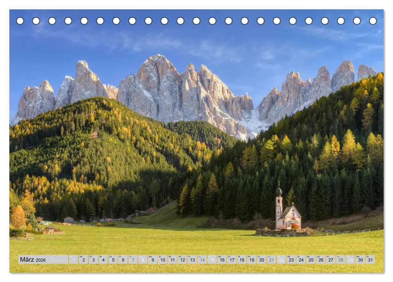 Bild: 9783457751855 | Wunderschöne Dolomiten (Tischkalender 2026 DIN A5 quer), CALVENDO...