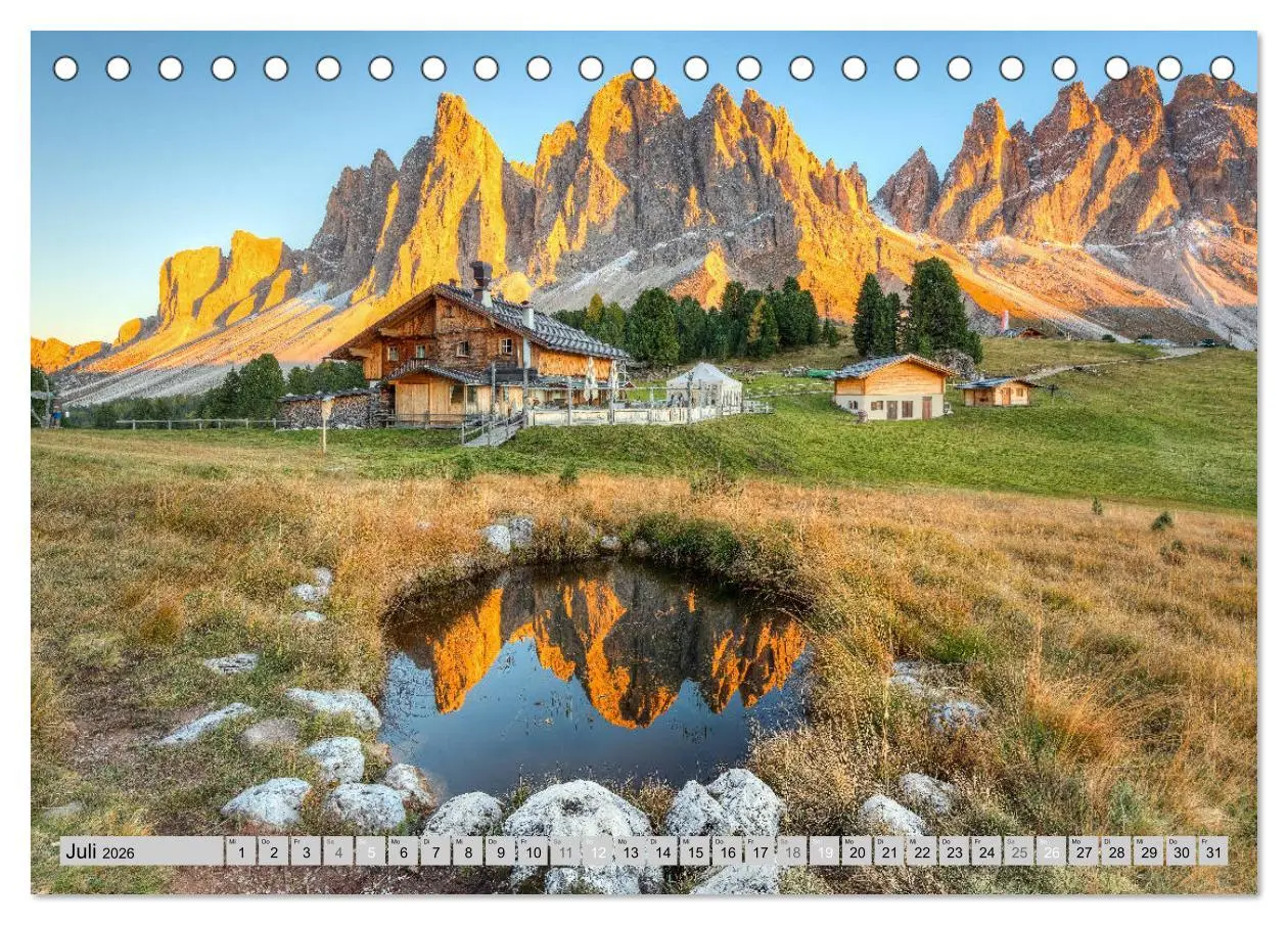 Bild: 9783457751855 | Wunderschöne Dolomiten (Tischkalender 2026 DIN A5 quer), CALVENDO...
