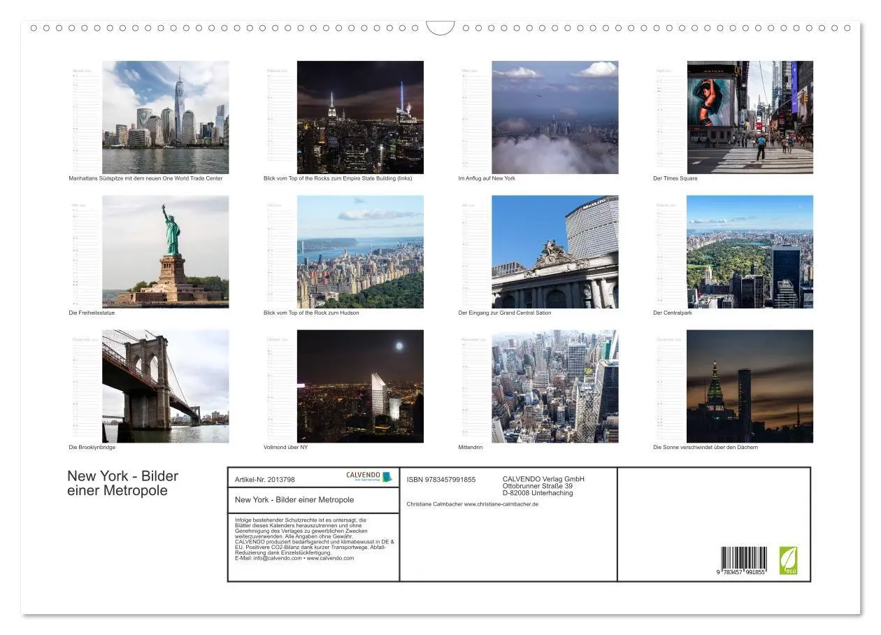 Bild: 9783457991855 | New York - Bilder einer Metropole (Wandkalender 2026 DIN A2 quer),...
