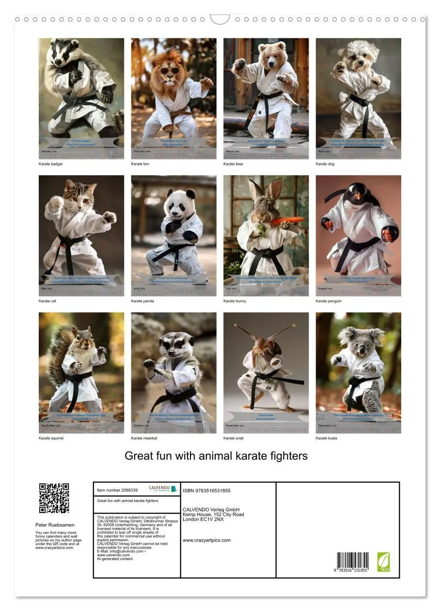 Bild: 9783516531855 | Great fun with animal karate fighters (Wall Calendar 2026 DIN A2...