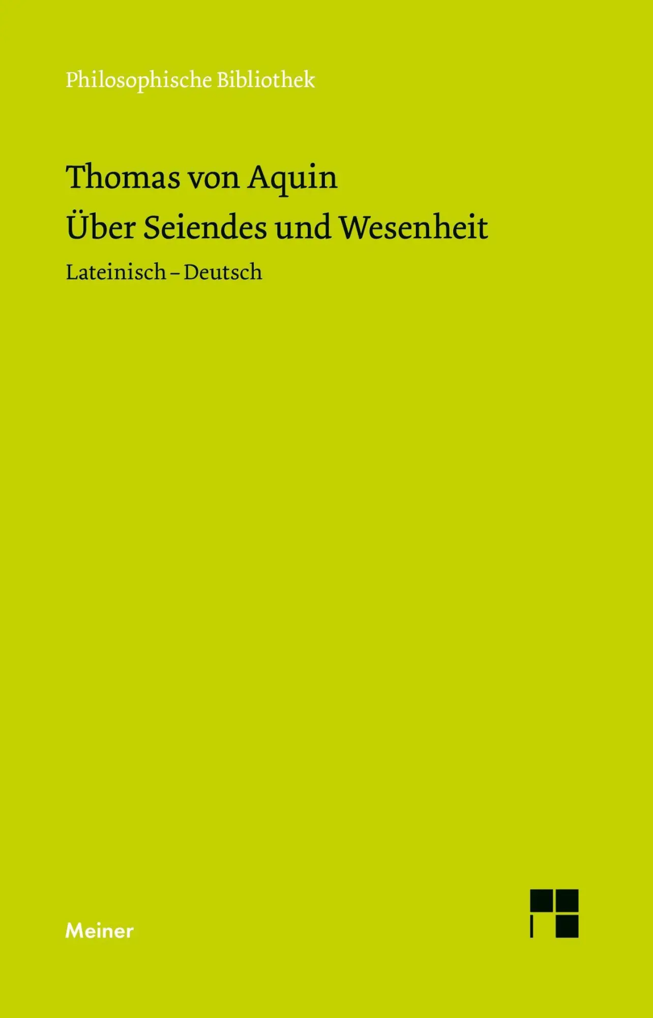 Cover: 9783787351855 | Über Seiendes und Wesenheit | Lateinisch-Deutsch | Thomas Von Aquin