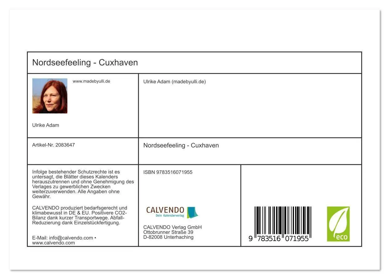 Bild: 9783516071955 | Nordseefeeling - Cuxhaven (Tischkalender 2026 DIN A5 quer),...