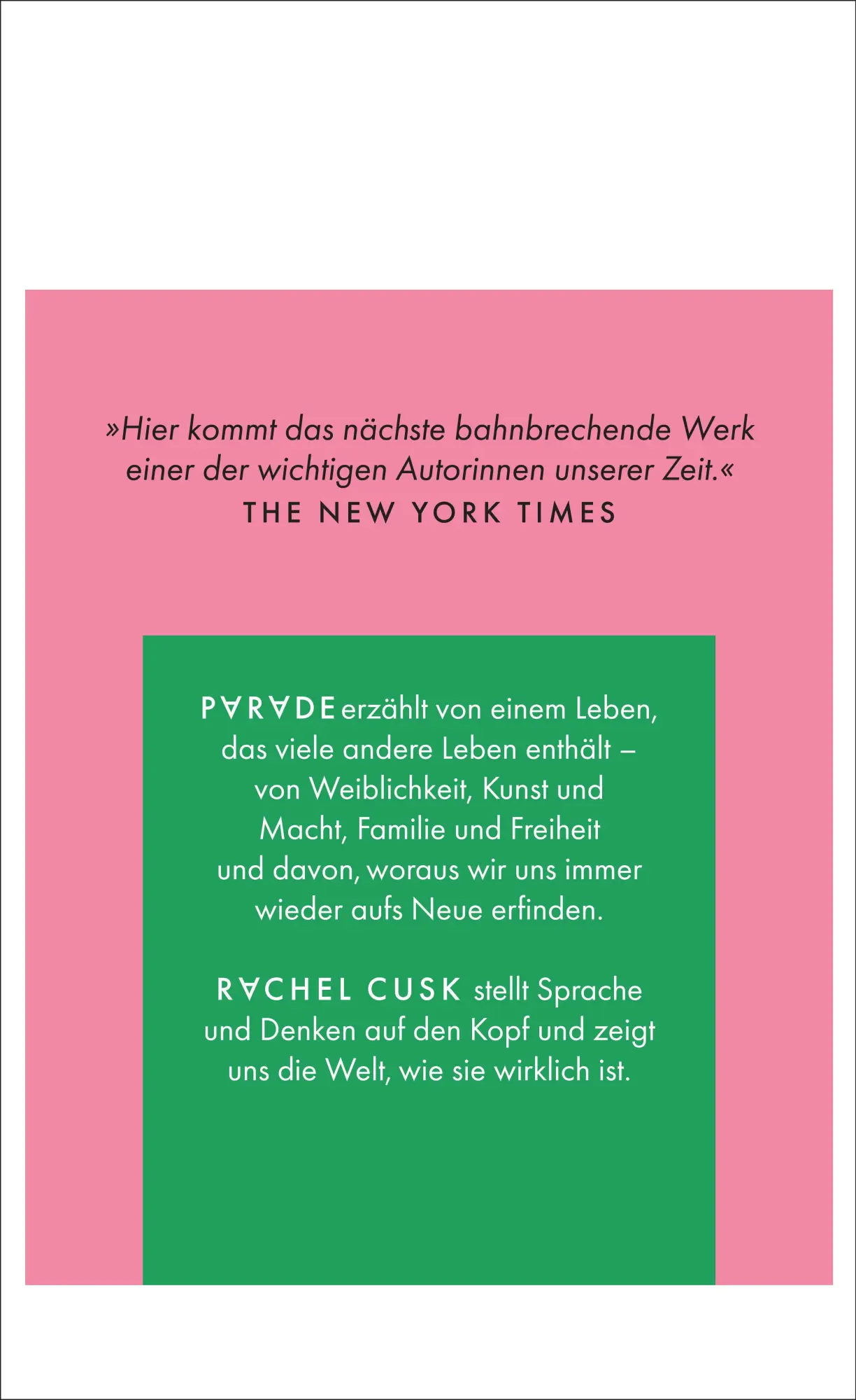 Rückseite: 9783518431955 | Parade | Rachel Cusk | Buch | 171 S. | Deutsch | 2024