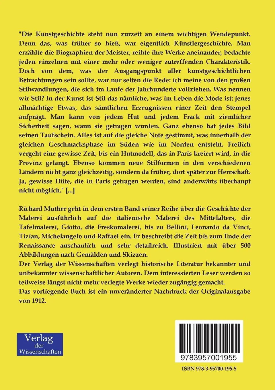 Rückseite: 9783957001955 | Geschichte der Malerei | Band 1 - Italien bis zu Ende der Renaissance
