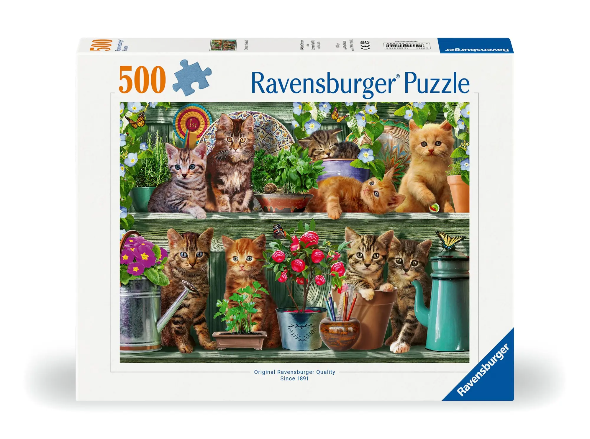 Cover: 4005555002055 | Erwachsenenpuzzle 500 Teile - Katzen im Regal | Spiel | Puzzle | 2024