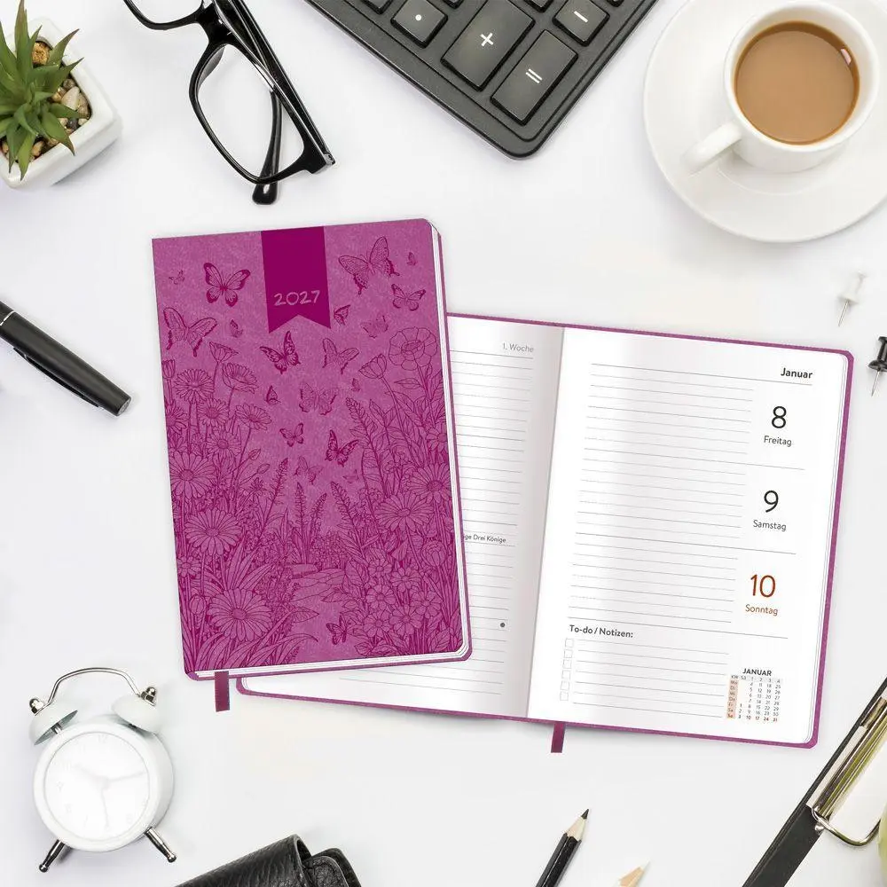 Bild: 4251901512055 | TRÖTSCH - Taschenkalender A6 Soft Touch Schmetterlinge 2027 | KG