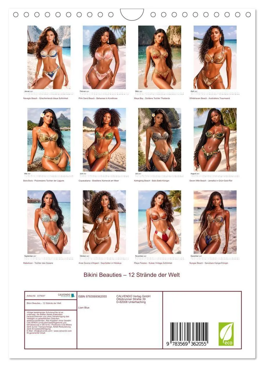 Bild: 9783569362055 | Bikini Beauties - 12 Strände der Welt (Wandkalender 2027 DIN A4...