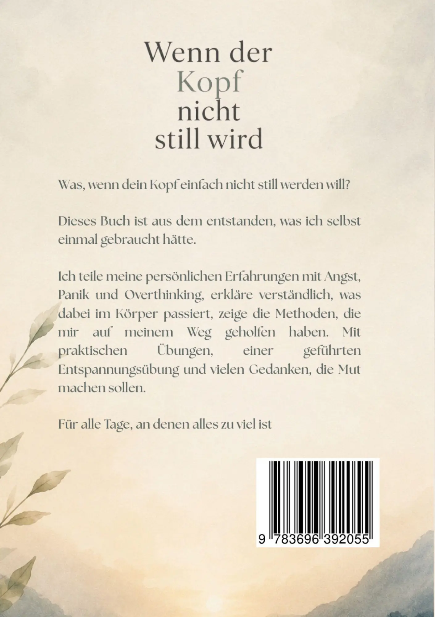 Rückseite: 9783696392055 | Wenn der Kopf nicht still wird | Karoline Aberger | Taschenbuch | 2026