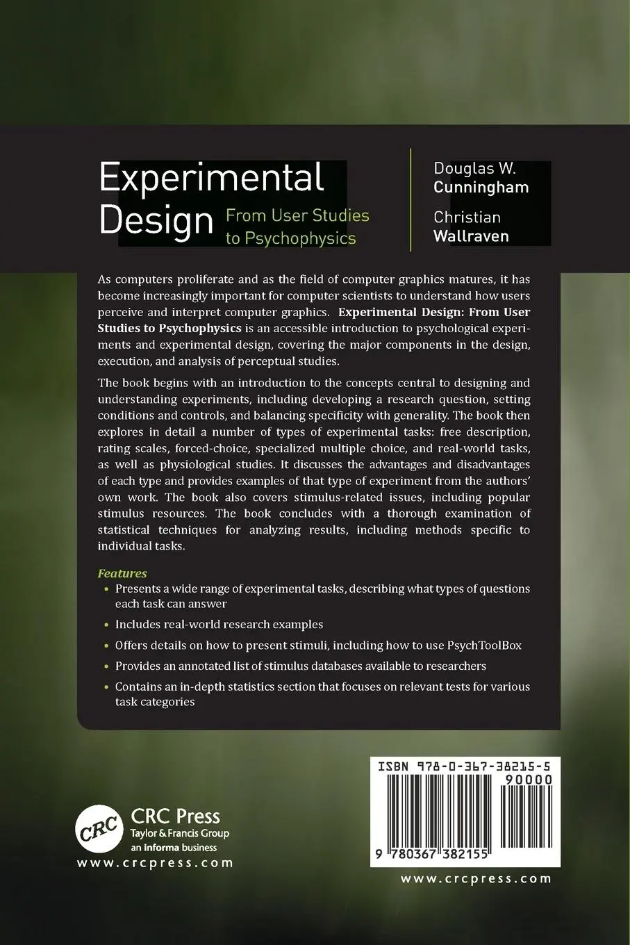 Rückseite: 9780367382155 | Experimental Design | From User Studies to Psychophysics | Taschenbuch