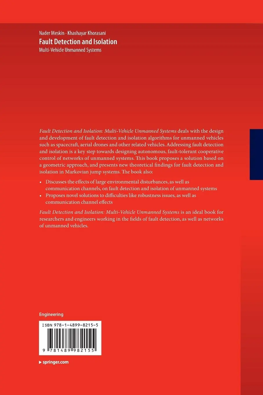 Rückseite: 9781489982155 | Fault Detection and Isolation | Multi-Vehicle Unmanned Systems | Buch