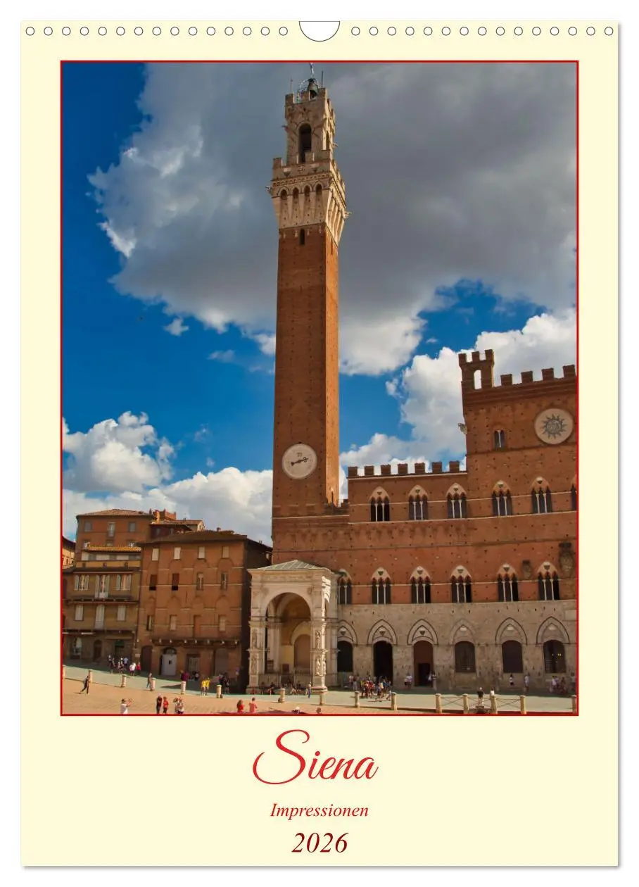 Cover: 9783516332155 | Siena - Impressionen (Wandkalender 2026 DIN A3 hoch), CALVENDO...