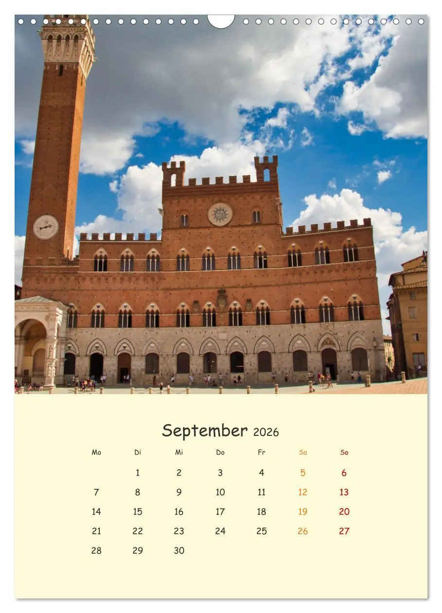 Bild: 9783516332155 | Siena - Impressionen (Wandkalender 2026 DIN A3 hoch), CALVENDO...