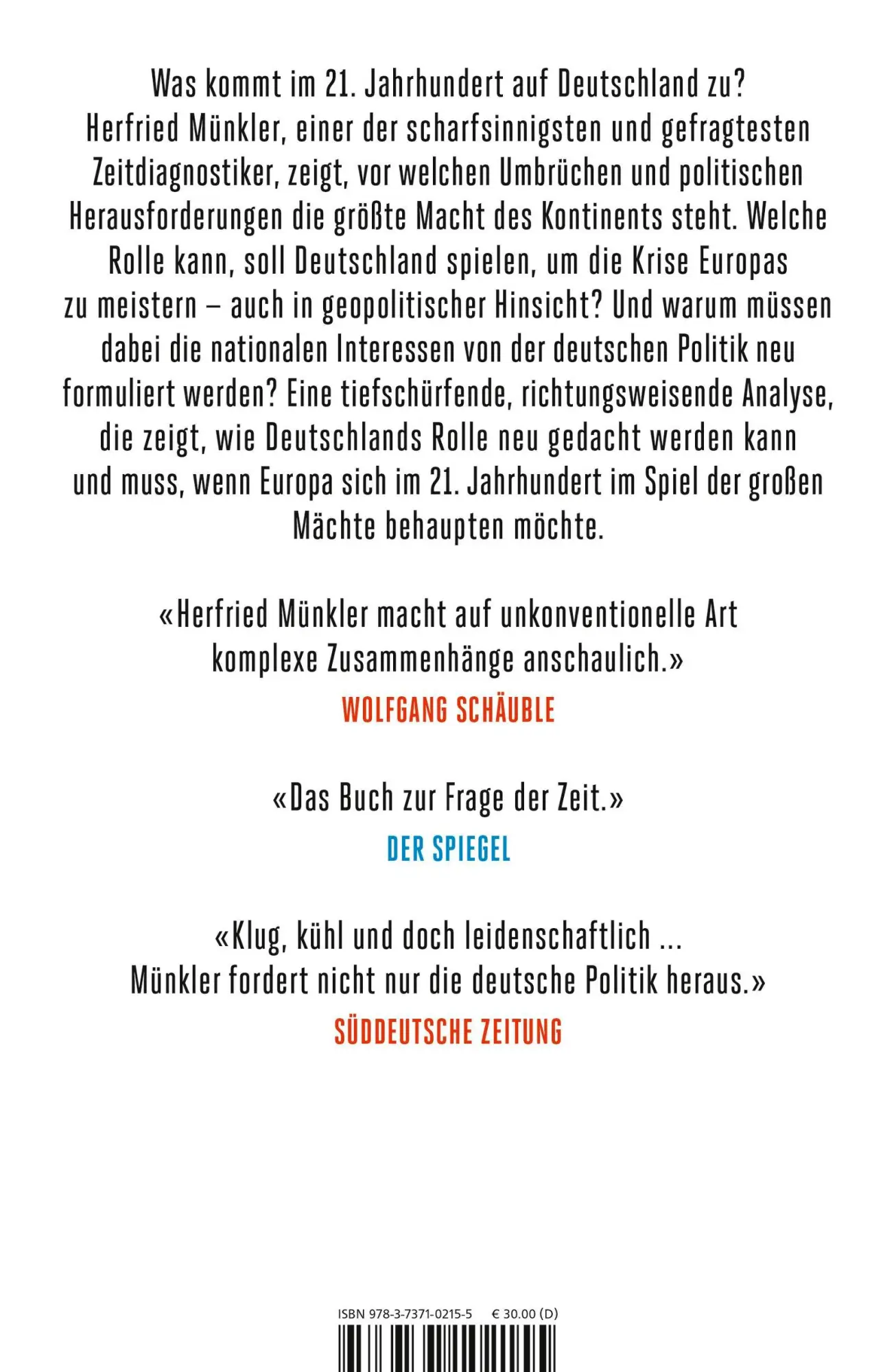 Rückseite: 9783737102155 | Macht im Umbruch | Herfried Münkler | Buch | 432 S. | Deutsch | 2025