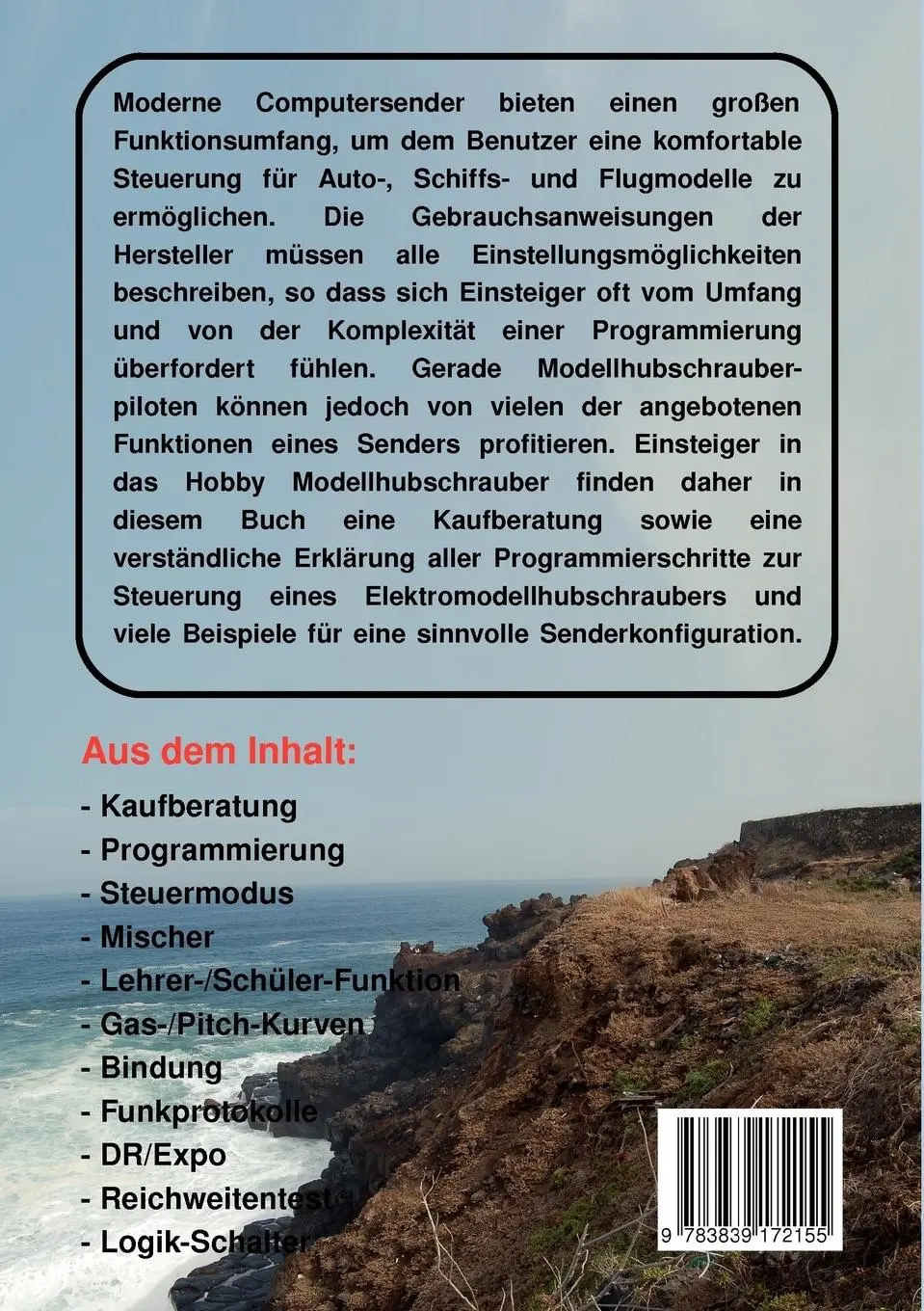 Rückseite: 9783839172155 | Senderprogrammierung für Elektro-Modellhubschrauber | Stefan Pichel
