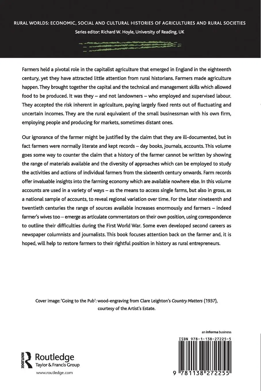 Rückseite: 9781138272255 | The Farmer in England, 1650-1980 | Richard W. Hoyle | Taschenbuch