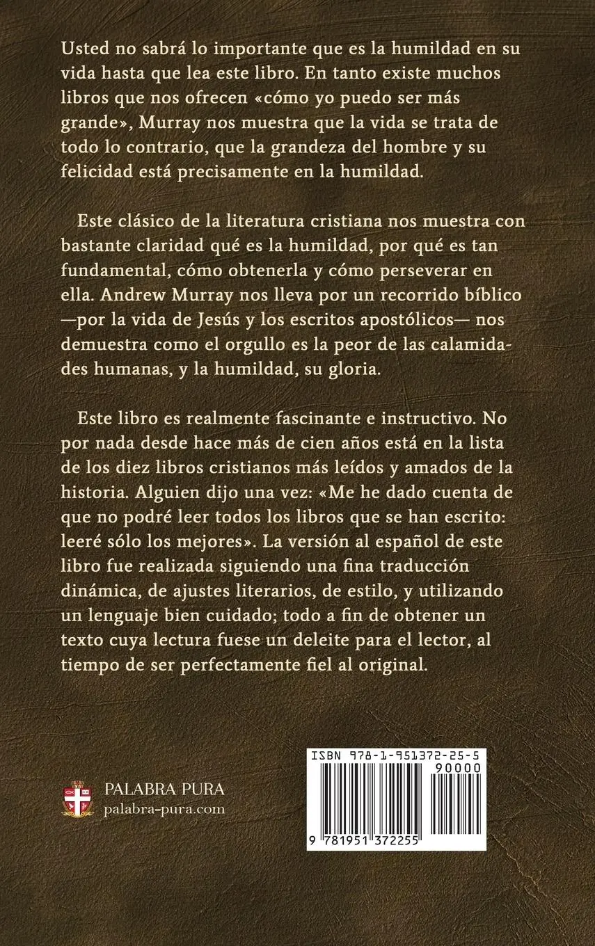 Rückseite: 9781951372255 | La humildad (La belleza de la santidad) | Andrew Murray | Buch | 2021