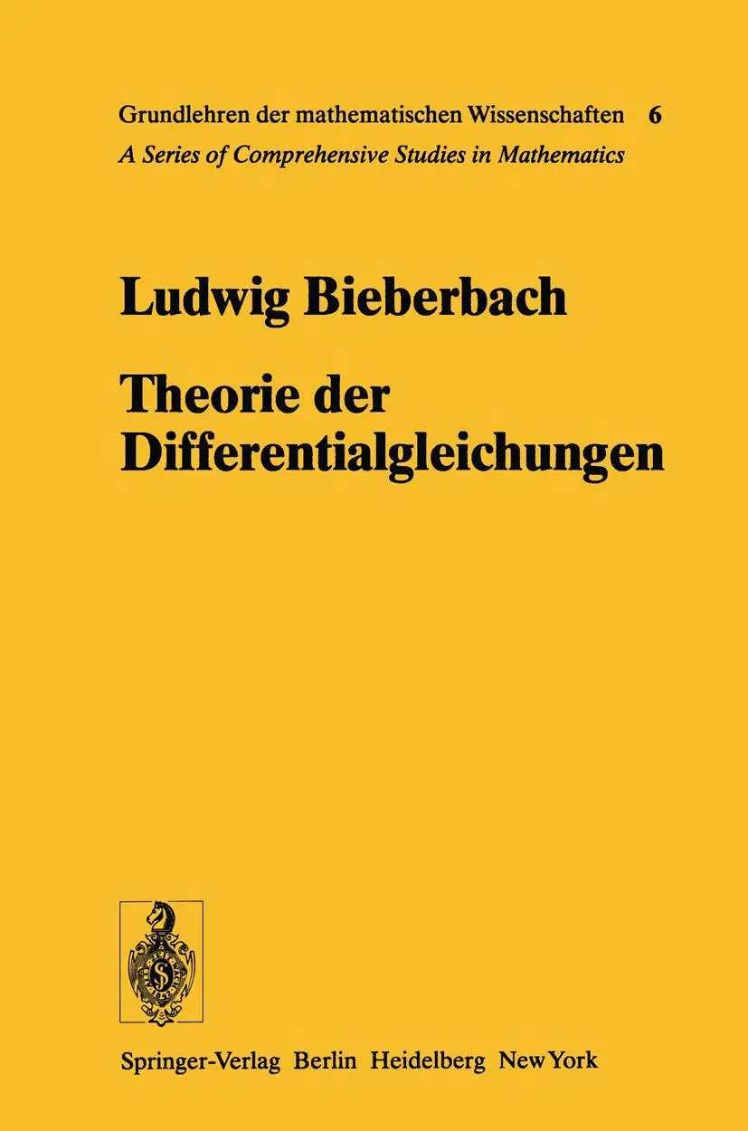 Cover: 9783642672255 | Theorie der Differentialgleichungen | Ludwig Bieberbach | Taschenbuch