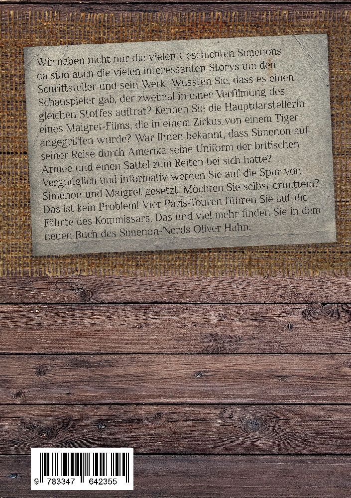 Bild: 9783347642355 | Schwatzen über Simenon | Ein Lesebuch | Oliver Hahn | Taschenbuch
