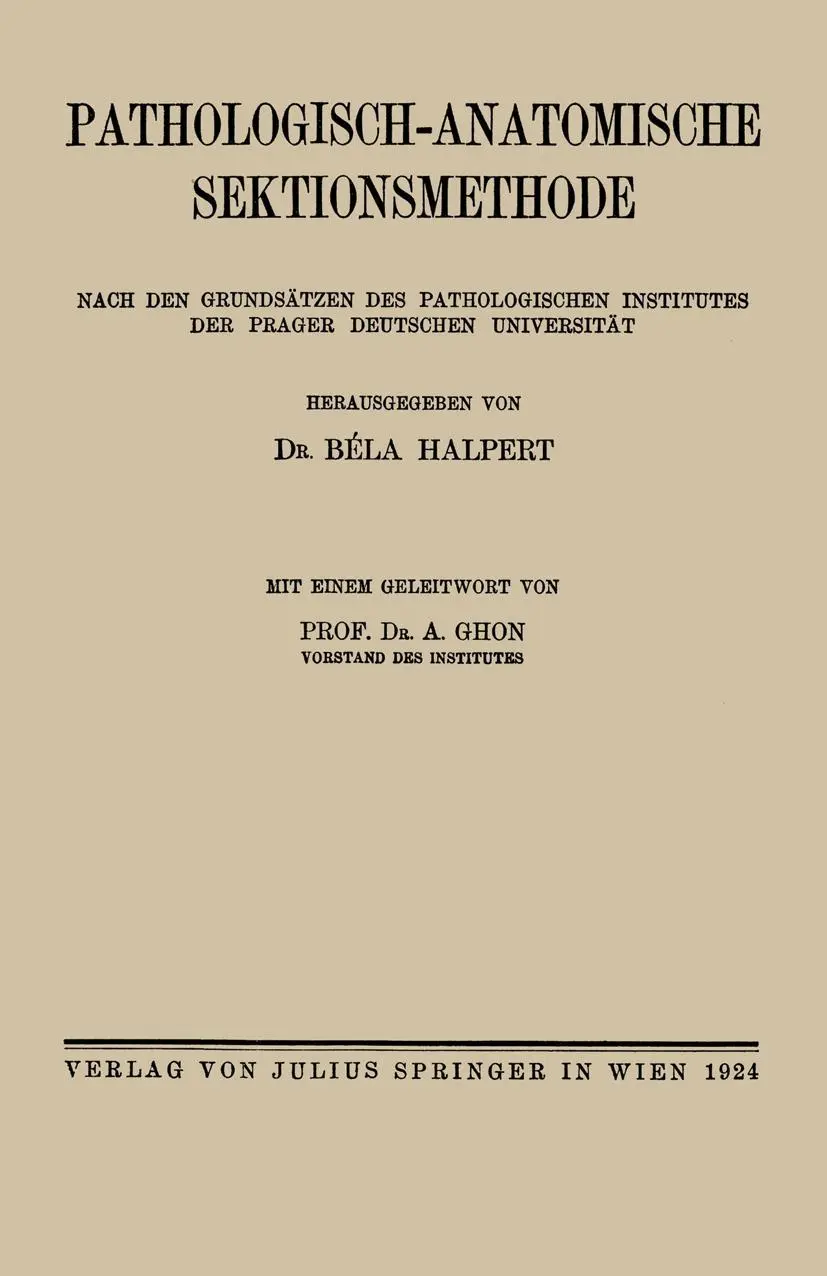 Cover: 9783709152355 | Pathologisch-anatomische Sektionsmethode | A. Ghon | Taschenbuch