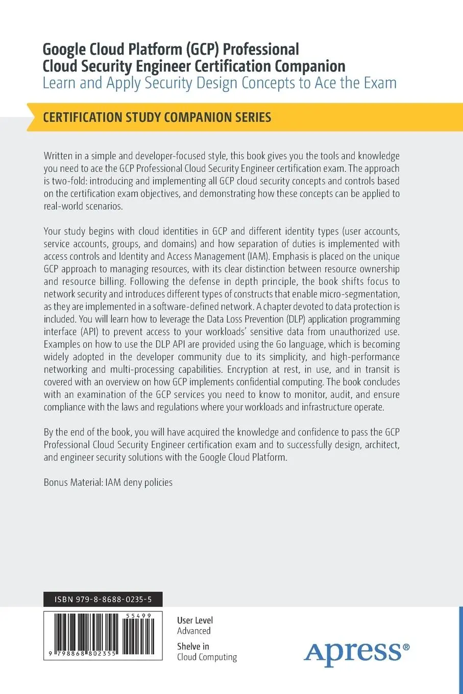 Rückseite: 9798868802355 | Google Cloud Platform (GCP) Professional Cloud Security Engineer...