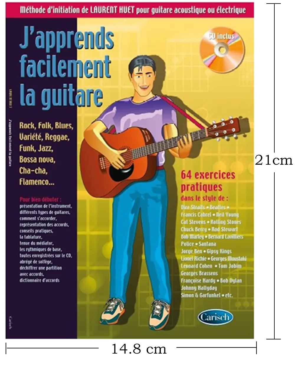 Cover: 9781785582455 | J'Apprends Facilement La Guitare - Version poche | Laurent Huet | 2017