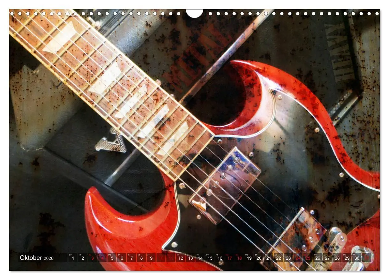 Bild: 9783457902455 | Gitarren - Grunge Style (Wandkalender 2026 DIN A3 quer), CALVENDO...