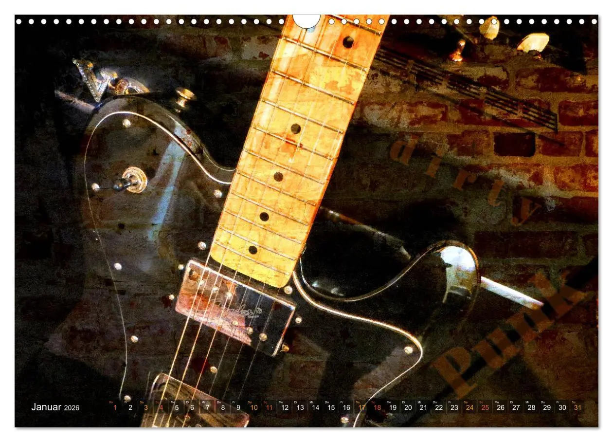 Bild: 9783457902455 | Gitarren - Grunge Style (Wandkalender 2026 DIN A3 quer), CALVENDO...