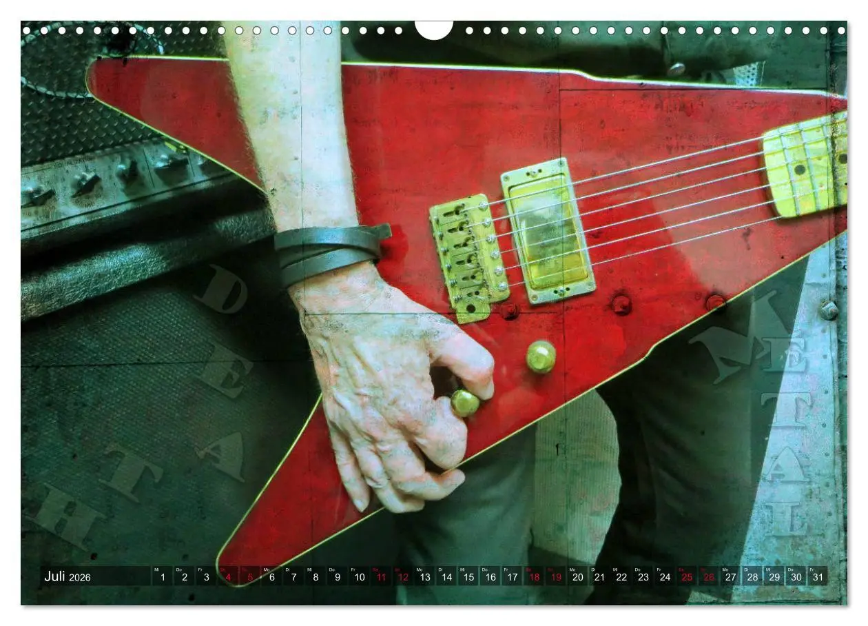 Bild: 9783457902455 | Gitarren - Grunge Style (Wandkalender 2026 DIN A3 quer), CALVENDO...
