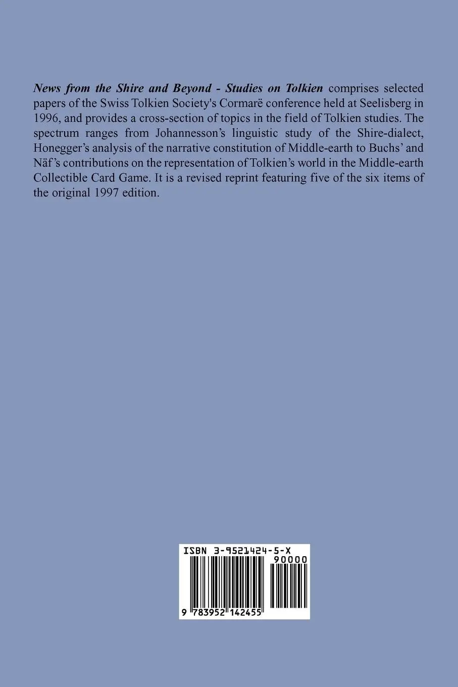 Rückseite: 9783952142455 | News from the Shire and Beyond - Studies on Tolkien | Buchs (u. a.)