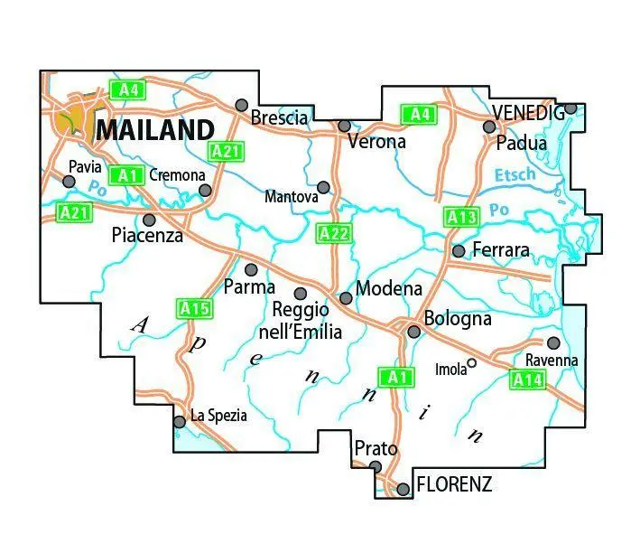 Bild: 9783969902455 | BVA ADFC Radtourenkarte 7-Tage-Radtour Venedig-Florenz, 1:200.000