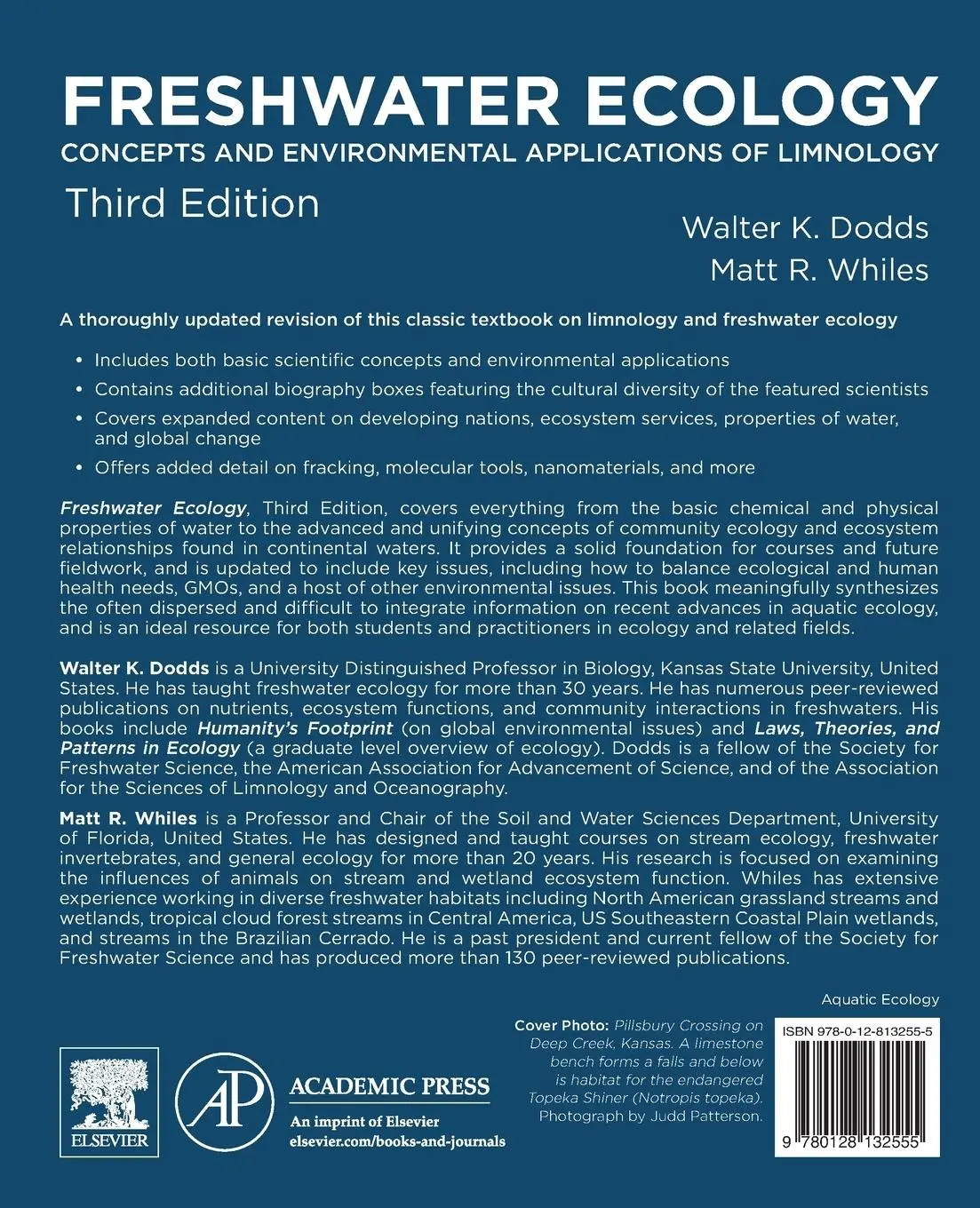 Rückseite: 9780128132555 | Freshwater Ecology | Matt R. Whiles (u. a.) | Taschenbuch | Englisch
